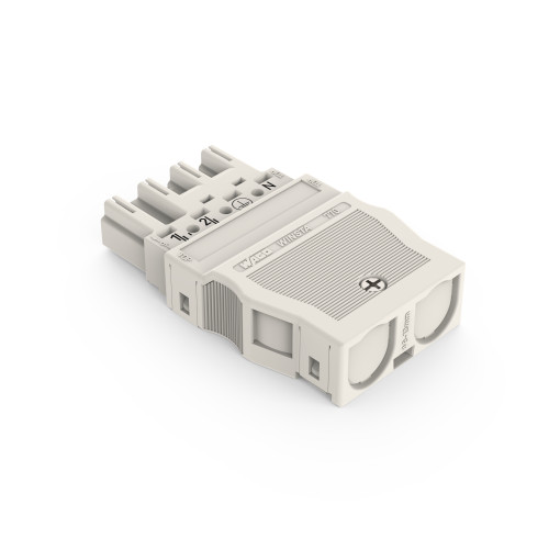 Plug, with strain relief housing, 4-pole, white