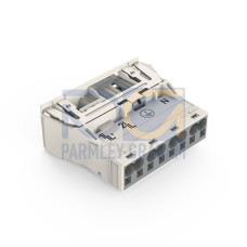 Snap-in plug, with direct ground contact, 4-pole, white