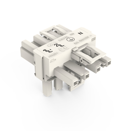 T-distribution connector, 4-pole, Cod. A, white
