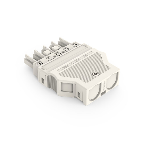 Socket, with strain relief housing, 5-pole, white