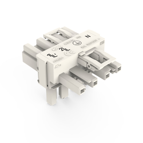 T-distribution connector, 4-pole, Cod. A, white