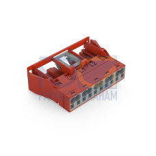 Snap-in socket, 5-pole, Cod. P, red