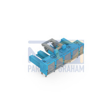 Socket for PCBs, angled, 5-pole, blue