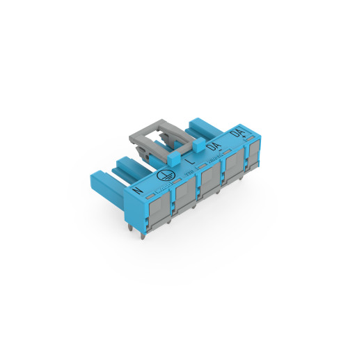 Socket for PCBs, angled, 5-pole, blue