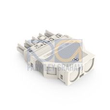 Socket, with strain relief housing, 5-pole, white