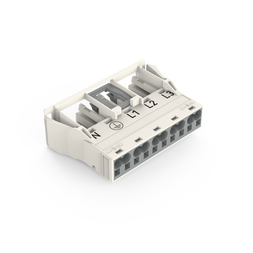 Snap-in socket, 5-pole, Cod. A, white