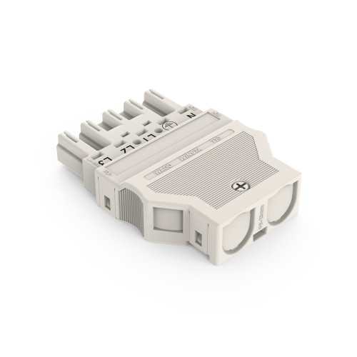 Plug, with strain relief housing, 5-pole, white