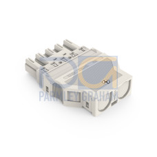 Plug, with strain relief housing, 5-pole, white