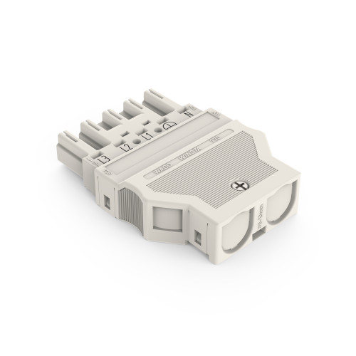 Plug, with strain relief housing, 5-pole, white