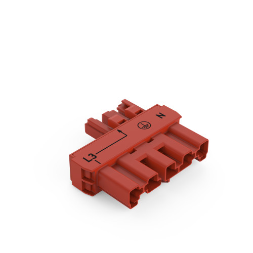 Intermediate coupler, 5-pole/3-pole, Cod. P, red