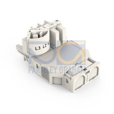 Three-phase to single-phase distribution connector, with phase selection, 5-pole/3-pole, white