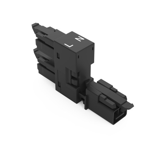 h-distribution connector, 2-pole, Cod. A, black