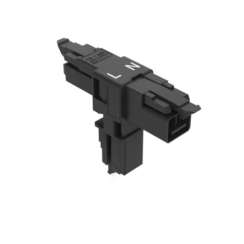 T-distribution connector, 2-pole, Cod. A, black