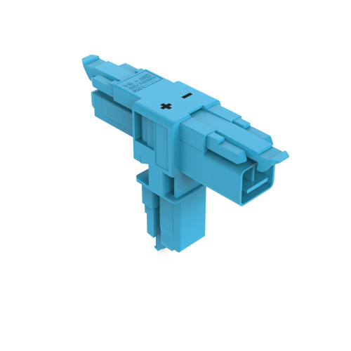 T-distribution connector, 2-pole, Cod. I, blue