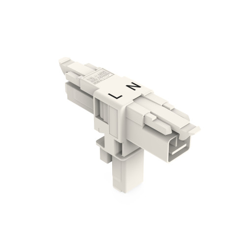T-distribution connector, 2-pole, Cod. A, white