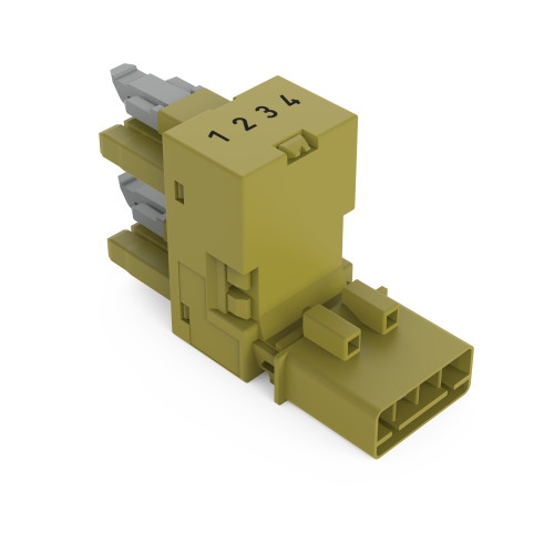h-distribution connector, 4-pole, Cod. B, light green