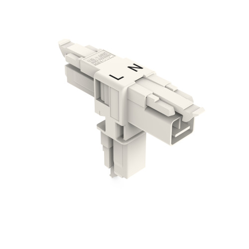 T-distribution connector, 2-pole, Cod. A, white