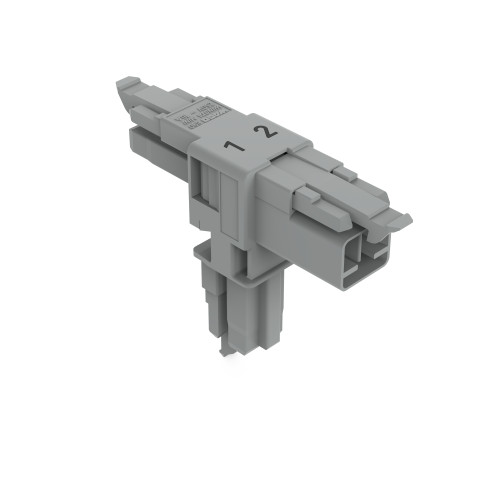 T-distribution connector, 2-pole, Cod. B, gray