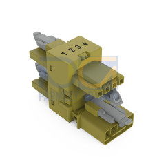 3-way distribution connector, 4-pole, Cod. B, light green