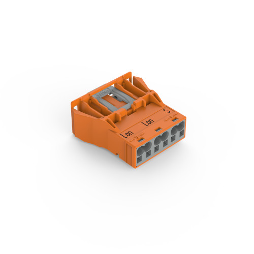 Snap-in plug, 3-pole, Cod. R, orange