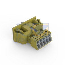 Snap-in socket, 5-pole, Cod. B, light green