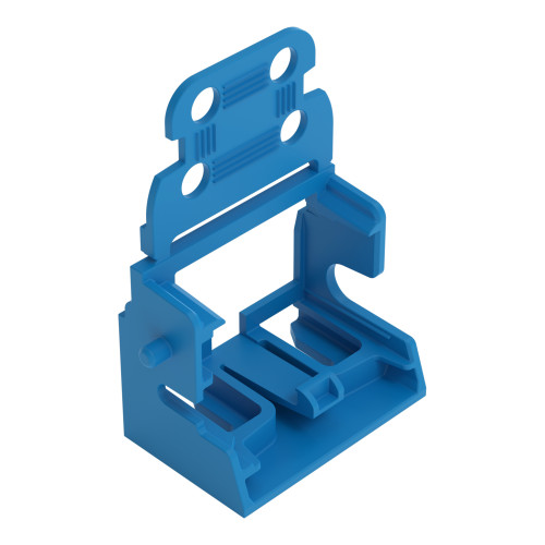 Mounting carrier with strain relief, for 10-wire connectors, 221 Series - 4 mm&sup2;, blue