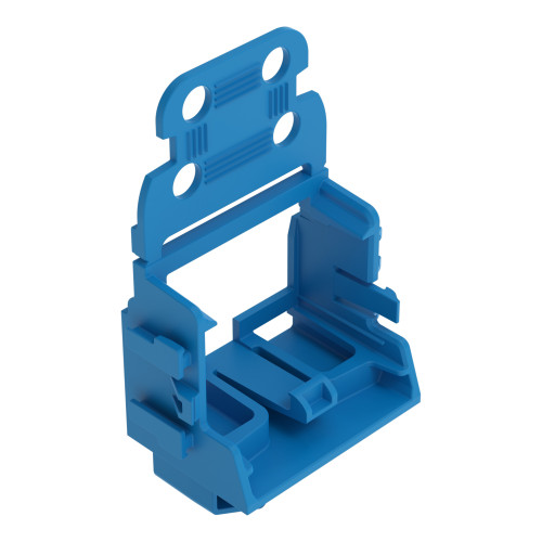 Mounting carrier with strain relief, for 10-wire connectors, 221 Series - 4 mm&sup2;, blue