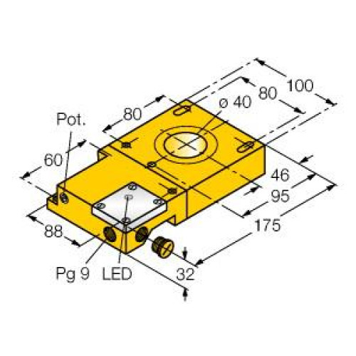 Inductive Sensor, Ring Sensor, Operating voltage 1055 VDC, Rectangular
