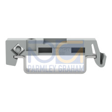 Mounting adapter, can be used as end stop, 6.5 mm wide, gray