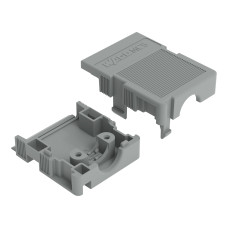 Strain relief housing, for female and male connectors, 2 parts, gray
