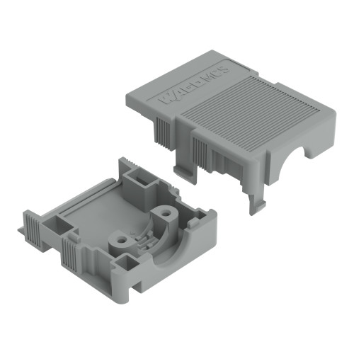Strain relief housing, for female and male connectors, 2 parts, gray