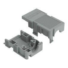Strain relief housing, for female and male connectors, 2 parts, gray