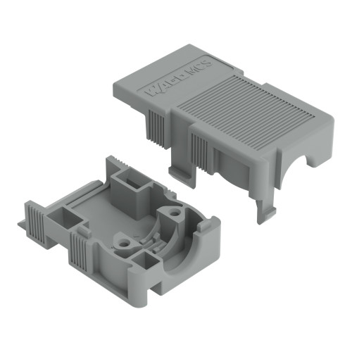 Strain relief housing, for female and male connectors, 2 parts, gray