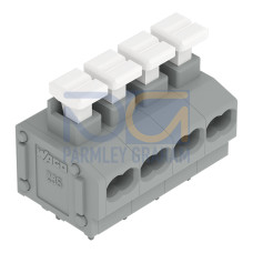 2-conductor PCB terminal block, push-button, 0.75 mm&sup2;, gray