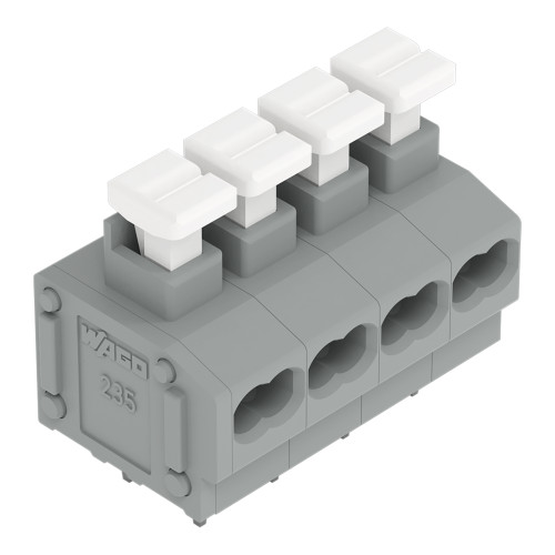 2-conductor PCB terminal block, push-button, 0.75 mm&sup2;, gray