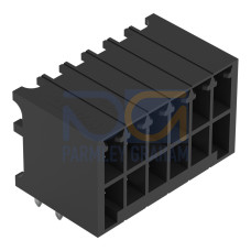 THT male header, 2-row, 0.8 x 0.8 mm solder pin, angled, black