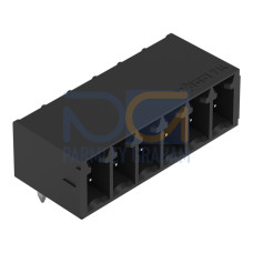 THT male header, 0.8 x 0.8 mm solder pin, angled, black