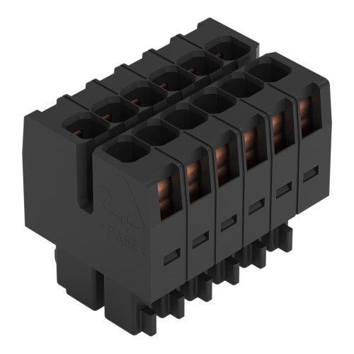 1-conductor female connector, 2-row, CAGE CLAMP&reg;, 1.5 mm&sup2;, black