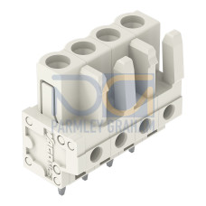 THT female header, straight, Pin spacing 5 mm, light gray