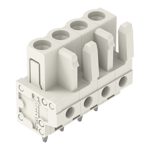 THT female header, straight, Pin spacing 5 mm, light gray