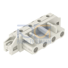 THT female header, angled, Pin spacing 7.5 mm, light gray