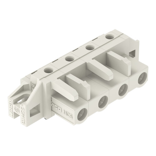 THT female header, angled, Pin spacing 7.5 mm, light gray