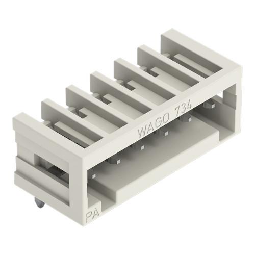 THT male header, 1.0 x 1.0 mm solder pin, angled, light gray