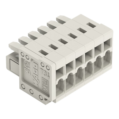 1-conductor female connector, CAGE CLAMP&reg;, 1.5 mm&sup2;, light gray