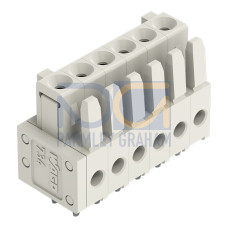 THT female header, straight, Pin spacing 3.5 mm, light gray