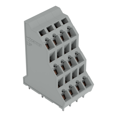 Triple-deck PCB terminal block, 2.5 mm&sup2;, Pin spacing 5 mm, gray