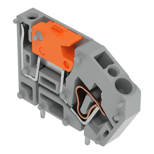 Stackable PCB terminal block, with knife disconnect, 2.5 mm&sup2;, gray