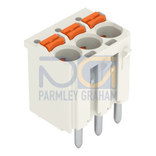 1-conductor THT female connector straight, push-button, Push-in CAGE CLAMP&reg;, light gray