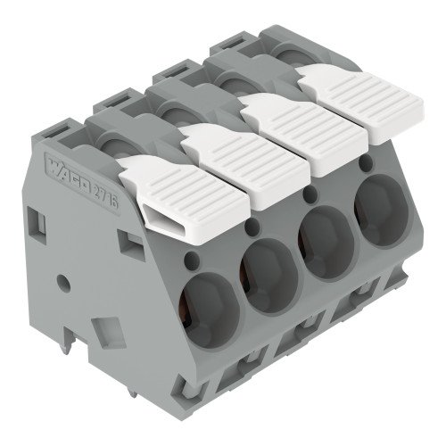 PCB terminal block, lever, 16 mm&sup2;, gray