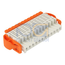 1-conductor female connector, lever, Push-in CAGE CLAMP&reg;, light gray